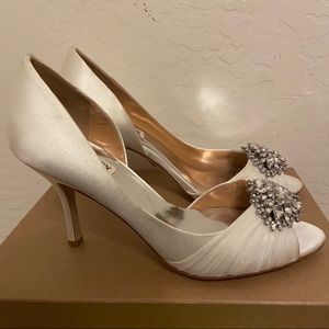 Badgley Mishka peep toe pumps